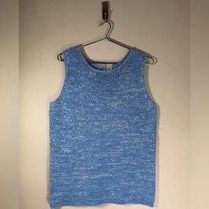 Linden Blue Knit Crop Tank Top